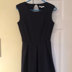 Open back navy dress